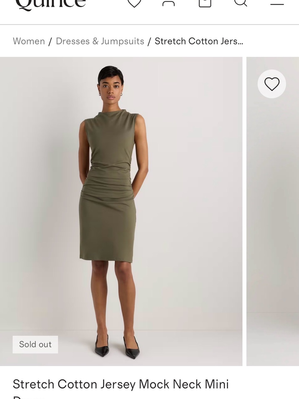 Quince Stretch Cotton Jersey Mock Neck Dress